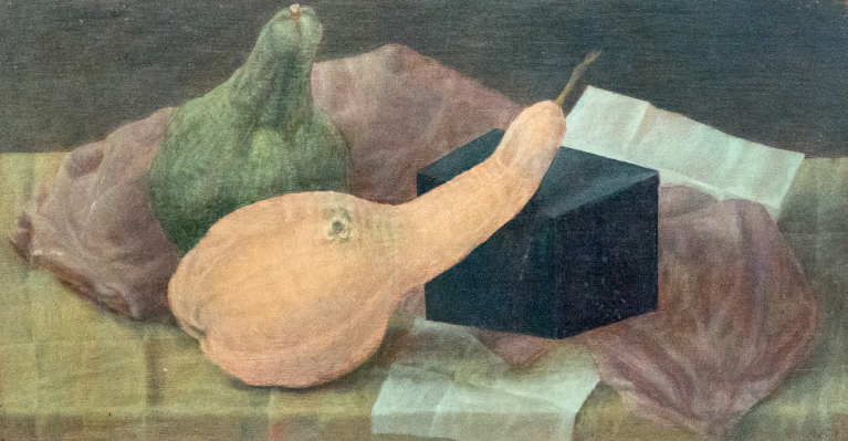 “Stilleben mit schwarzem Würfel” by Alexey von Schlippe