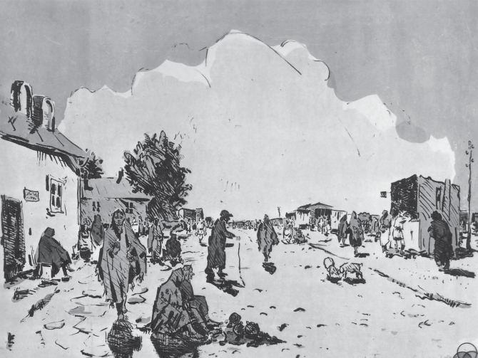 “Strassenansicht in Chotin” by Alexey von Schlippe