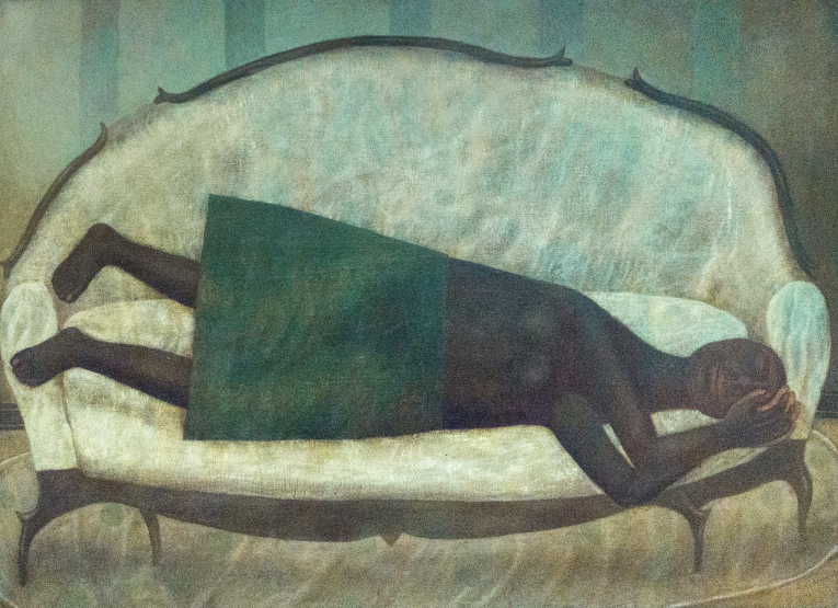 “Schlafende auf weißem Canapé” by Alexey von Schlippe