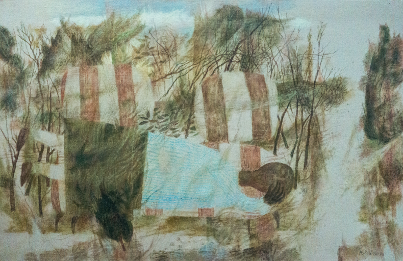 “Schlafende auf gestreiftem Sofa” by Alexey von Schlippe